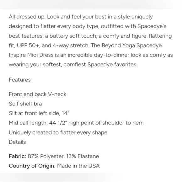 BEYOND YOGA INSPIRE MIDI DRESS, NWT - Picture 3 of 10